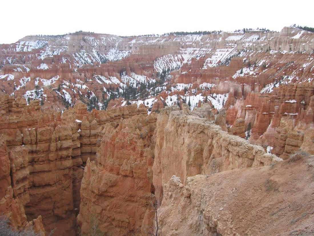 Bryce Canyon National Park Overlook with snow