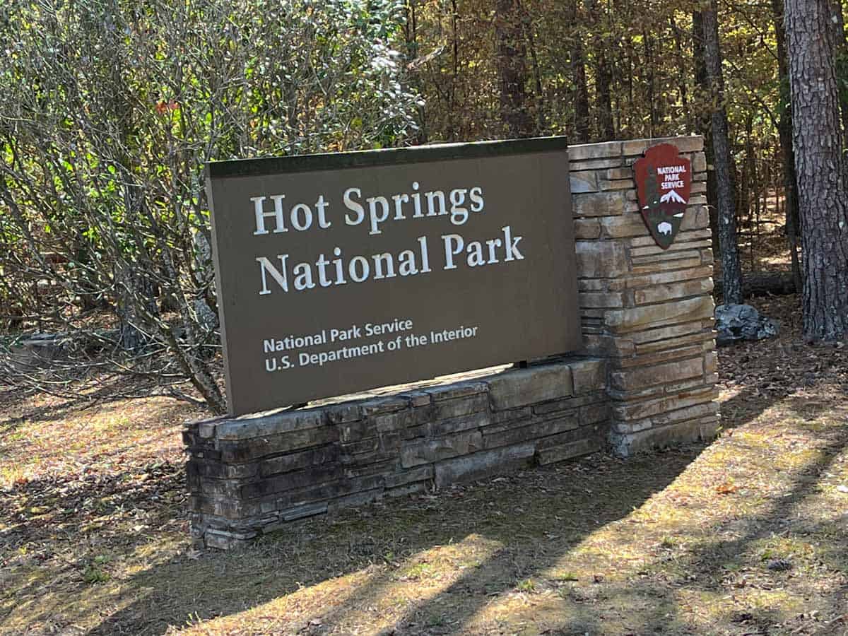 Hot Springs National Park road sign