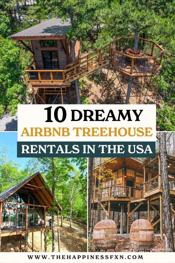 images of treehouse Airbnbs in the USA