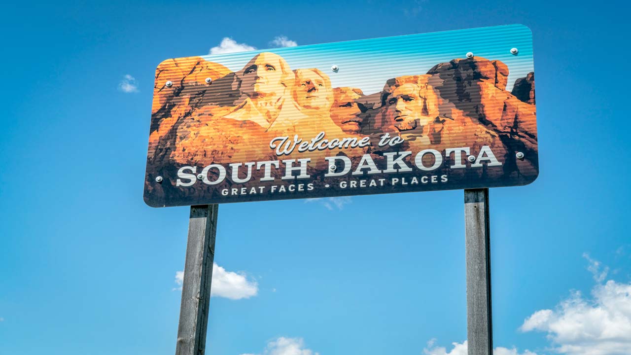 Welcome to South Dakota road sign