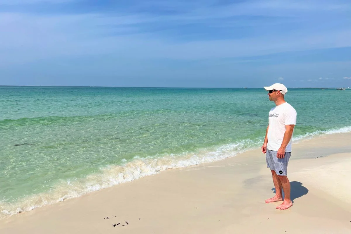 Pablo enjoying Gulf Islands National Seashore at Fort Pickens.