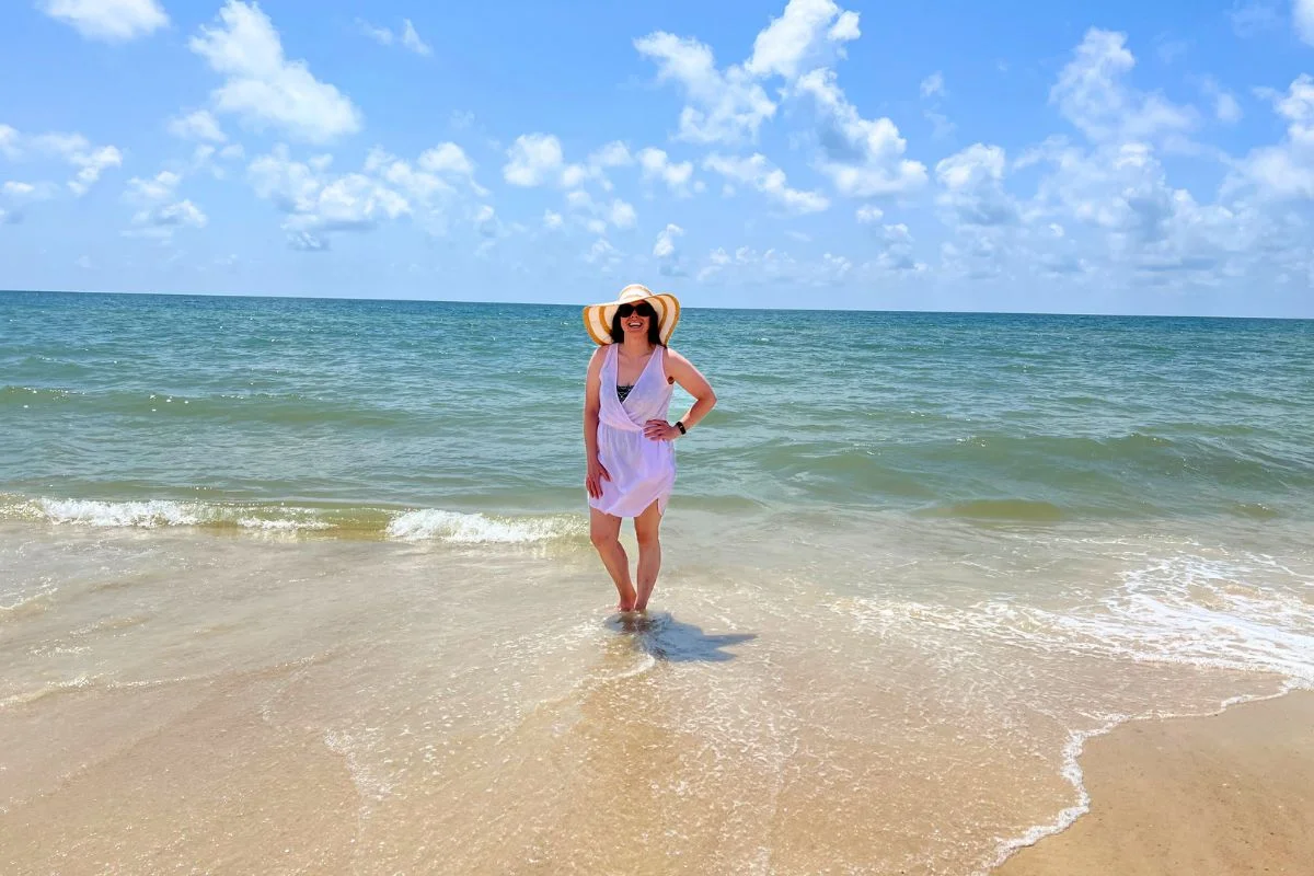 Ashlee enjoying the beach at St. George Island.