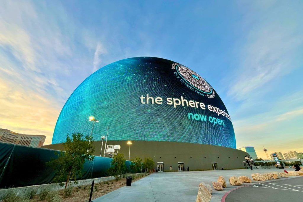 View of The Sphere in Las Vegas.
