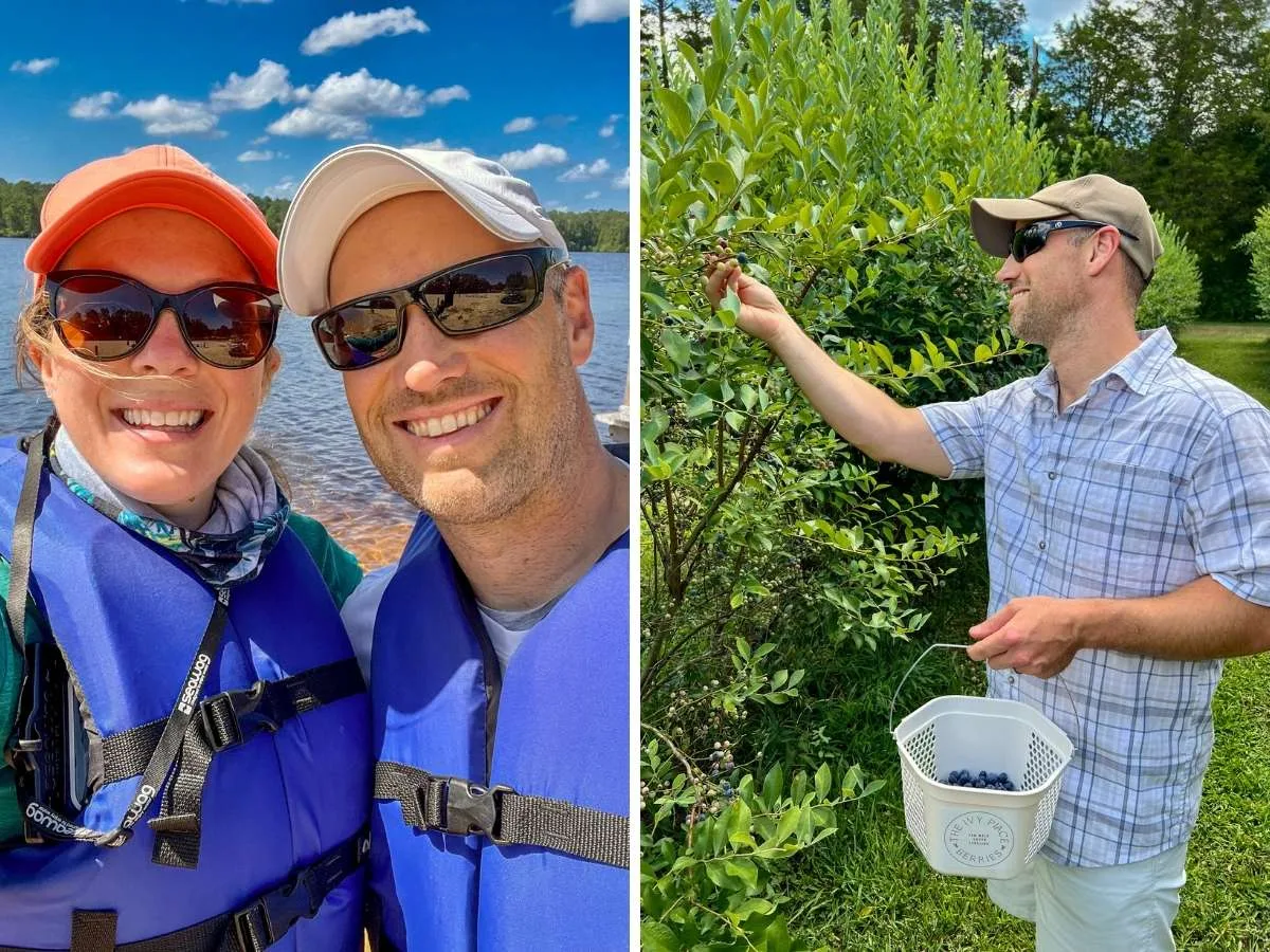 Ashlee & Pablo at Cheraw State Park / Pablo picking blueberries at the Ivy Place farm