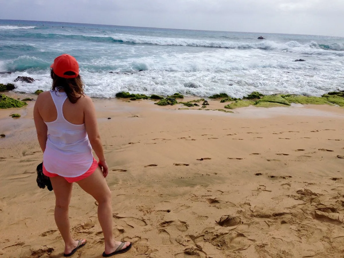 Ashlee at a beach in Oahu