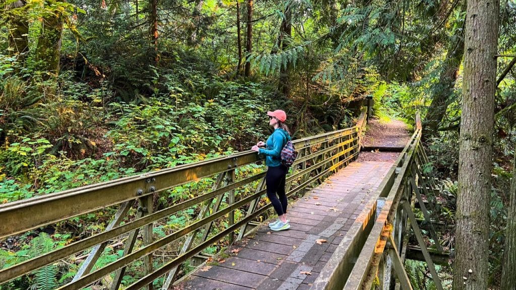 Ashlee hiking in Issaquah, Washington, on the Bear Ridge Trail