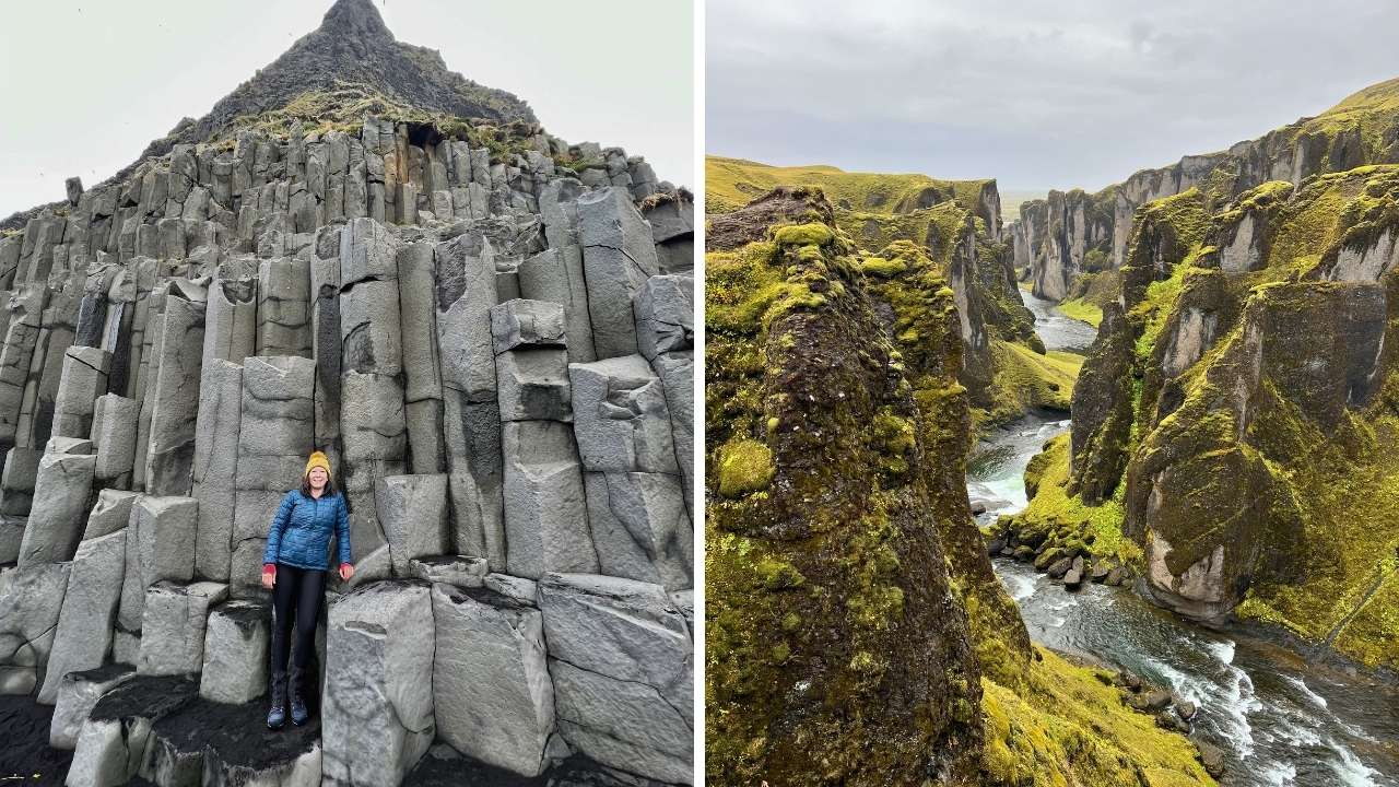 Reynisfjara Beach's basalt columns / Fjaðrárgljúfur Canyon