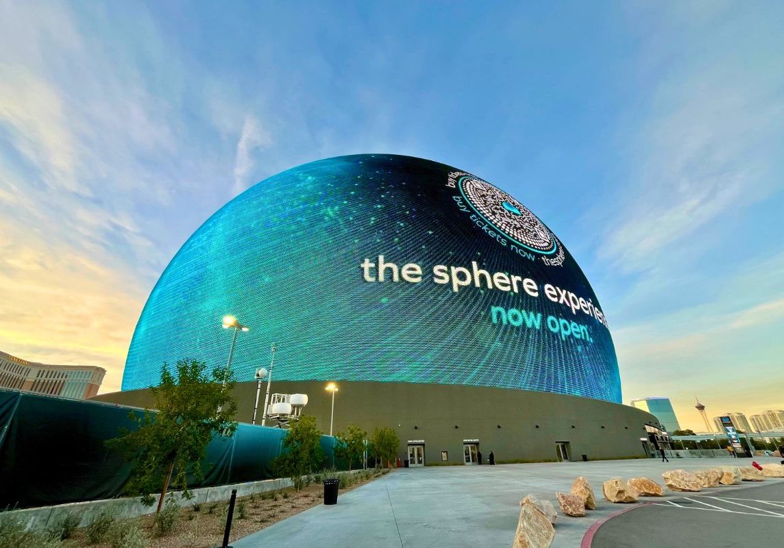 View of The Sphere in Las Vegas.